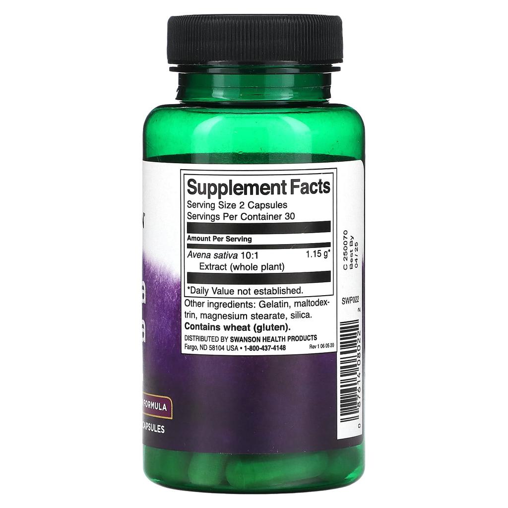 Avena Sativa, 575Mg, 60 Capsules