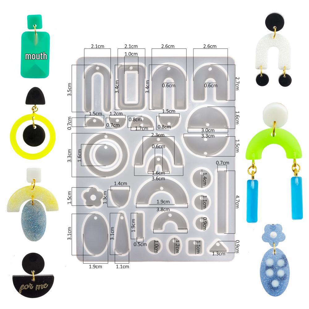 DIY Crystal Epoxy Earring Mold Set - Fashionable Variable Shapes Ear Hooks