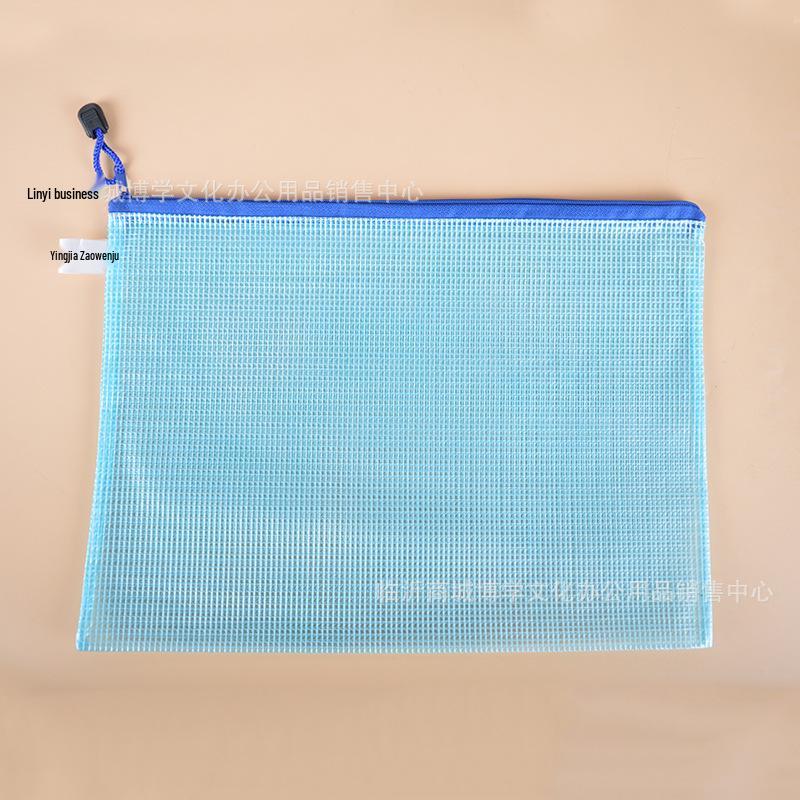 A4 Transparent PVC Mesh Zipper Bag - Creative Document and Stationery Folder with Logo Print