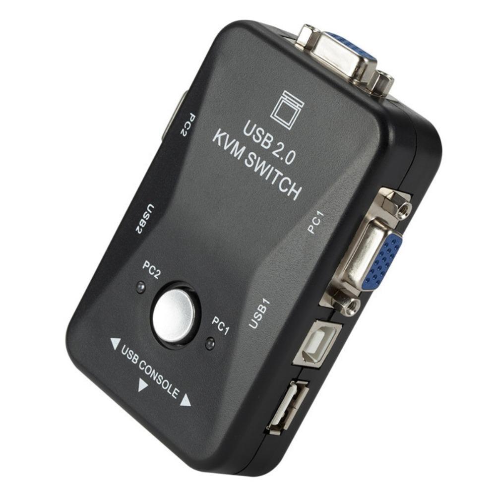 Switcher 2 Port VGA KVM Switch VGA USB 2.0 KVM  Switcher  for Computer/Mouse/keyboard/U Disk