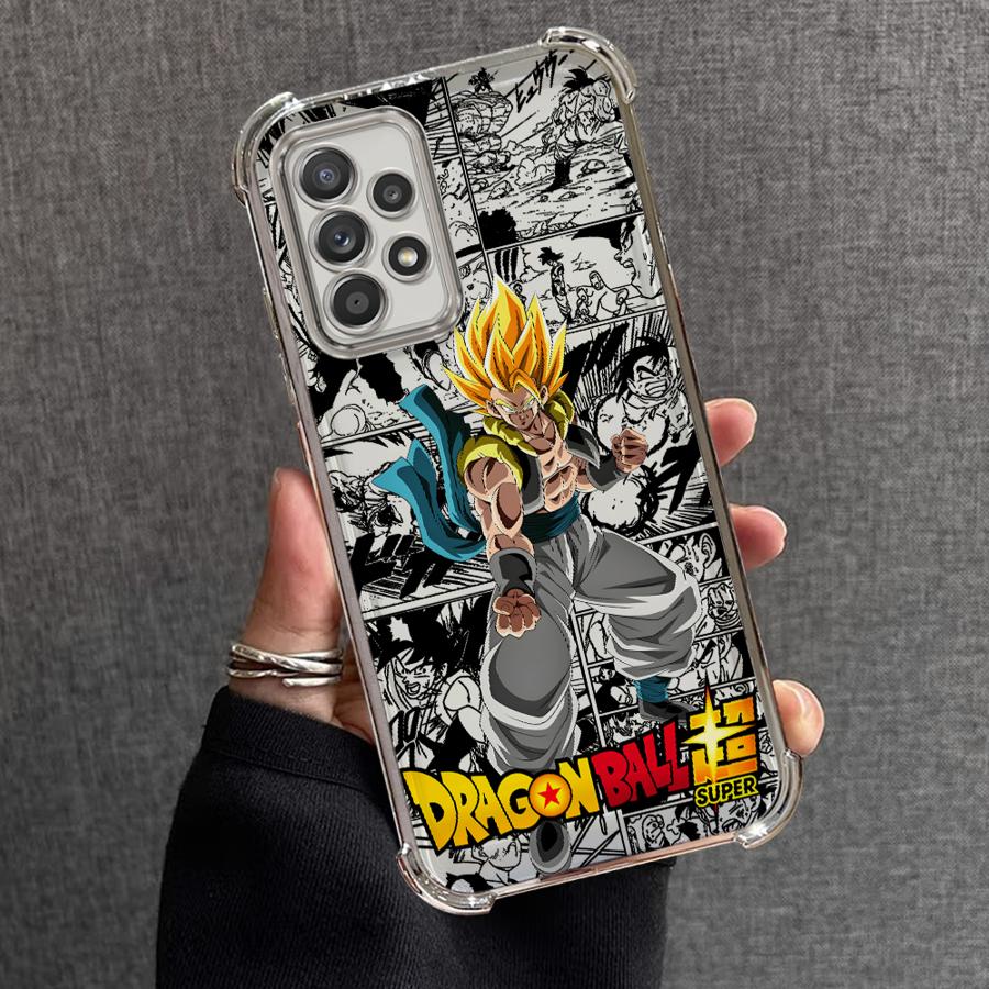Průhledný kryt pro Samsung Galaxy A16 A35 A36 A52 A17 A24 A33 A15 A13 A21s A26 A25 Roztomilý kreslený anime Saiyan Goku