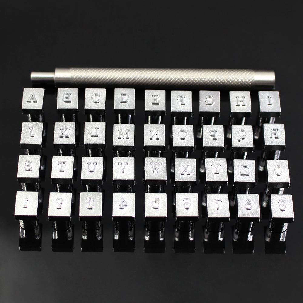 1set Leather Stamping Printing Punch Tool Set, English Capital Letter & Number Puncher, DIY Leather Craftsmanship Carving Tool