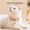 Cat Collar with Camphor Wood Bell and Longevity Lock - Neck Warmer and Necklace for Pets