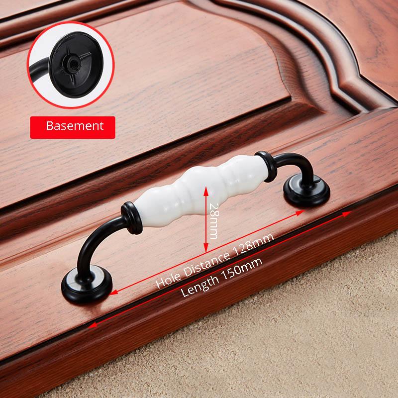 

NAIERDI 128mm Gourd Crack Black Bronze Ceramic Cabinet Handles Zinc Alloy Drawer Knobs Wardrobe Door Handles Furniture Handle