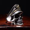 Skull Ring Officer Captain Open Adjustable Bracelet Ring