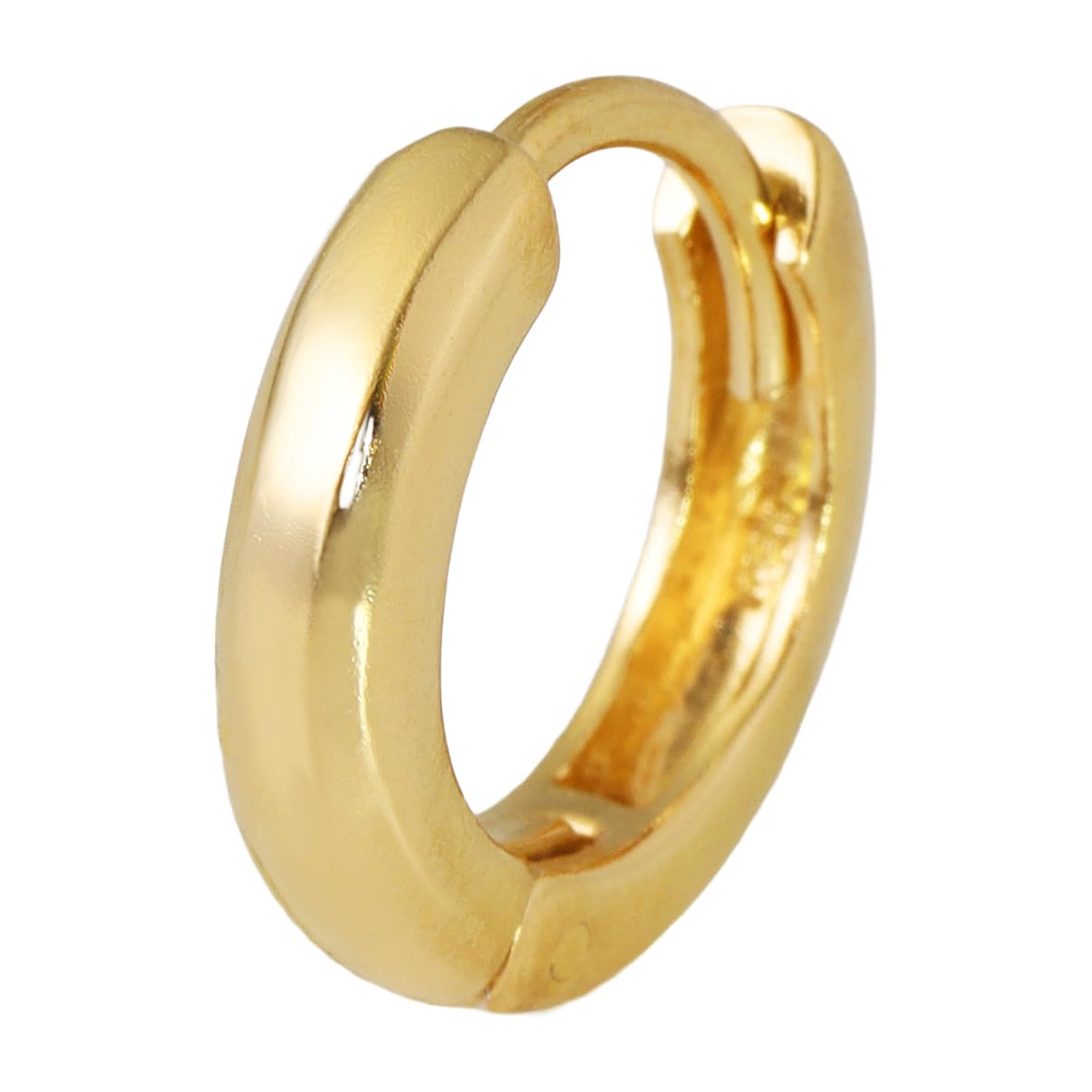 

[Shinjuku Gin no Kura] Простое кольцо-обруч K24GP с золотым покрытием, 1 шт. (Одна серьга) Кольцо Серьги из Стерлингового Серебра 925 пробы с Покрытием 24 карата Круглые Классические Мужские