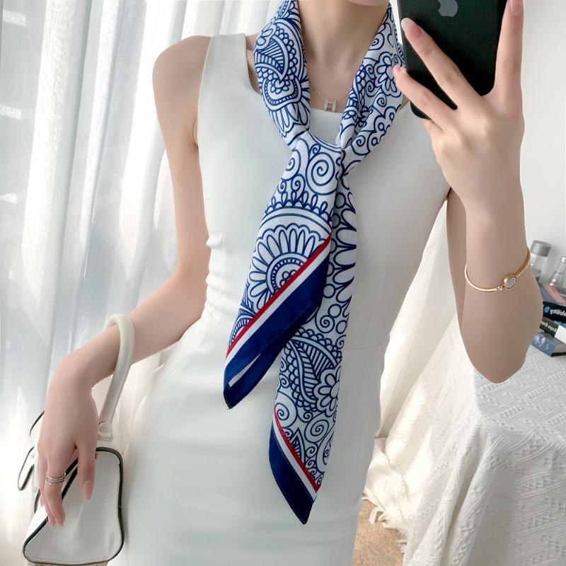 Роскошный шелковый шарф 90x90 см — фото 10