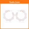 Kuai Ohmei Jing Modern Geometric White Acetate Alloy Flower Edge Earrings Celebrations For