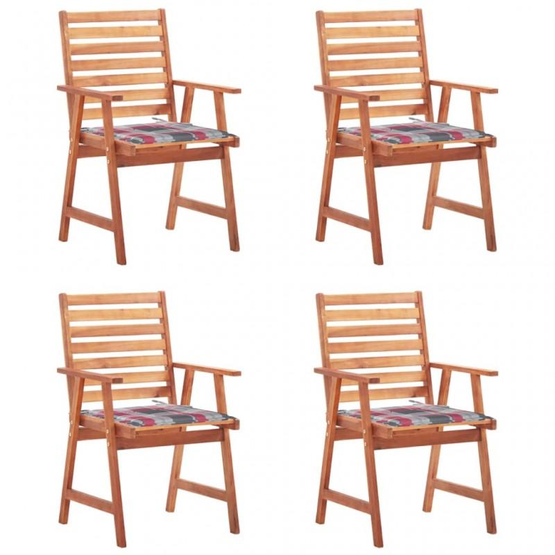 Day and Night - Day and Night Garden Dining Chairs and Cushions 4 Units Solid Acacia Wood