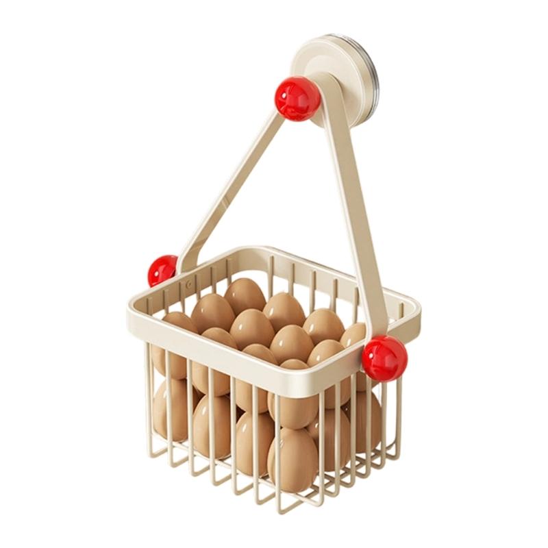 

Strong Suction Cup Kitchen Basket Not Drill Wall Mounted Organizers Rusts Resistant Carbon Steel Plastic Designs for Home белый