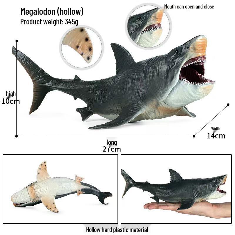 Marine Animal Simulation Model Figures: Shark, Dolphin, Hammerhead, Crab, Squid, Starfish for Kids' Education