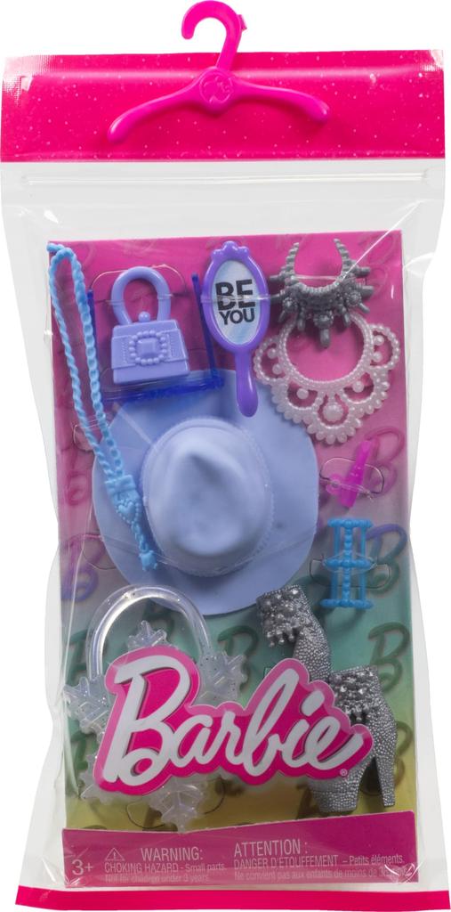 Barbie Conjunto de Acessórios Estilo Passeio, Conjunto de Acessórios para Casa de Bonecas para Vestir para Brincadeiras de Faz de Conta, Idades 3+, Multicolorido, HWV75