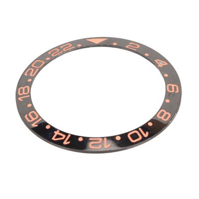 Uhrenlünetteneinlage 38mm Schwarze Basis Roségoldene Ziffer Keramik Uhrenlünettenring Ersatz Zubehör