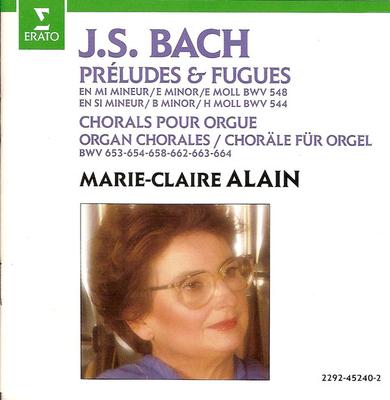 CD JOHANN SEBASTIAN BACH - MARIE-CLAIR - Pr?ludes & Fugues In E Minor BWV 54 2292452402 Erato 1986 France Classical Used