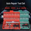46-Piece Automotive Ratchet Wrench and Socket Repair Tool Set