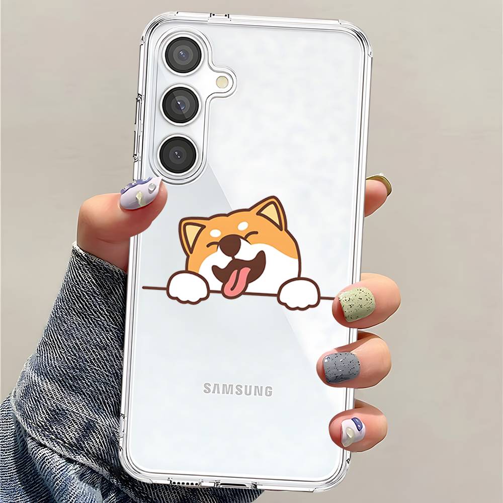 S-Shiba I-Inu Phone Case For Samsung Galaxy Transparent Cover A52 A12 A51 S21 Edge S22ULTRA S23 S24 S20LITE Plus Ultra