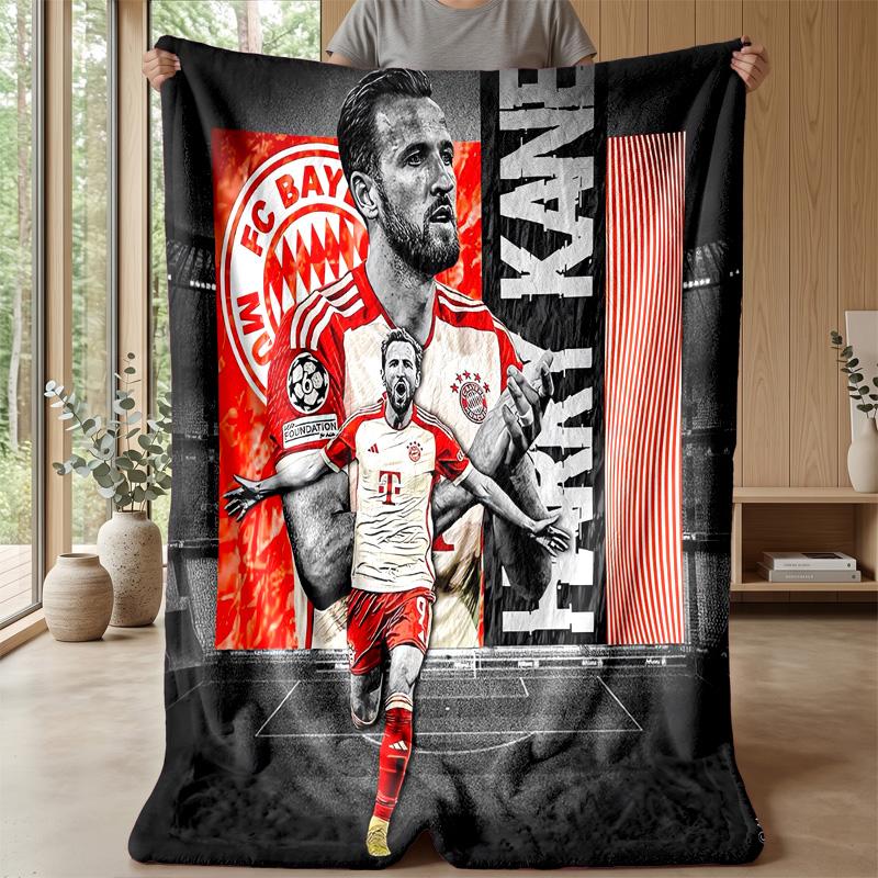 Harry Kane Theme Blanket Soft Flannel Blanket Plush Throw Blanket Cozy Sofa Bed Blanket for Home Decor