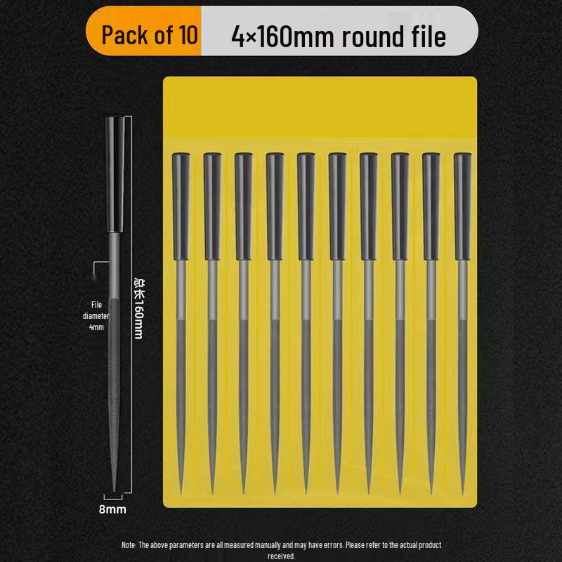 Mini Assorted Steel File Set: Triangular & Flat Files for Metal & Wood Grinding