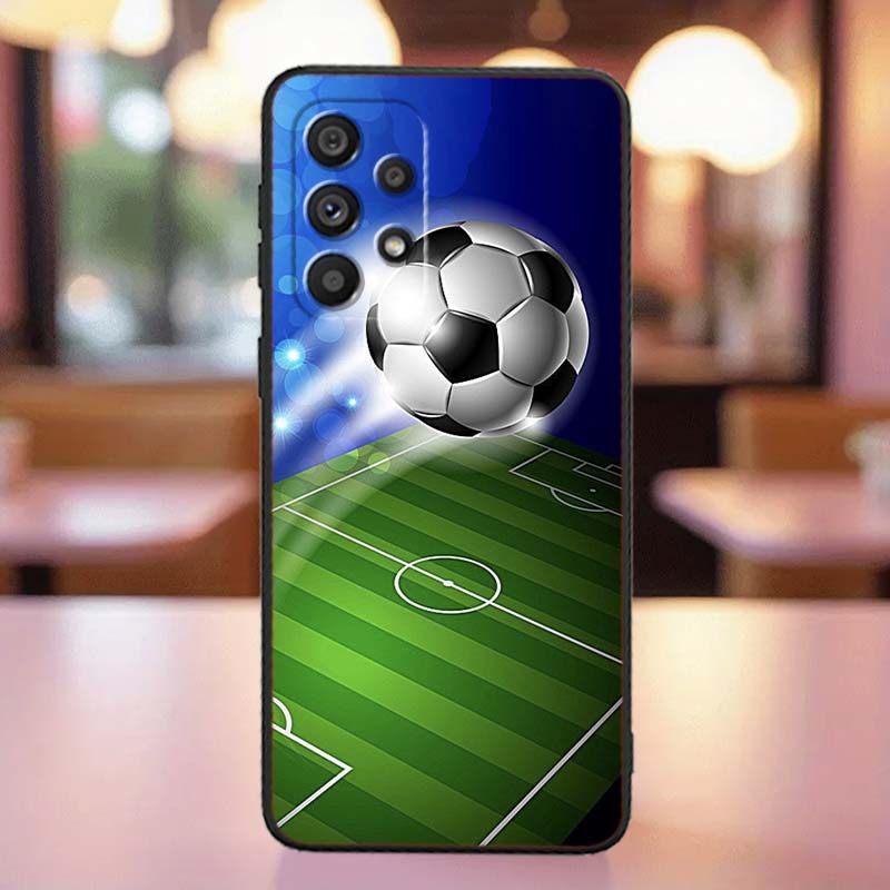 Anime Football Design Phone Case For Samsung A41 A35 A34 A33 A32 A25 A24 A23 A21s A06 A05 A04 A03 Note 10 20 Ultra 5G Black