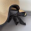 UV Large Brim Bow Empty Top Straw Hat Women's Summer Travel Beach Sunshade Sun Protection Foldable Sun Hat