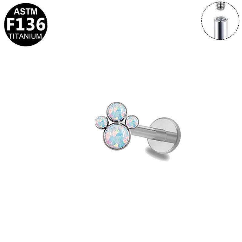 Titanium G23 Internal Thread T-shaped Lip & Ear Cartilage Stud