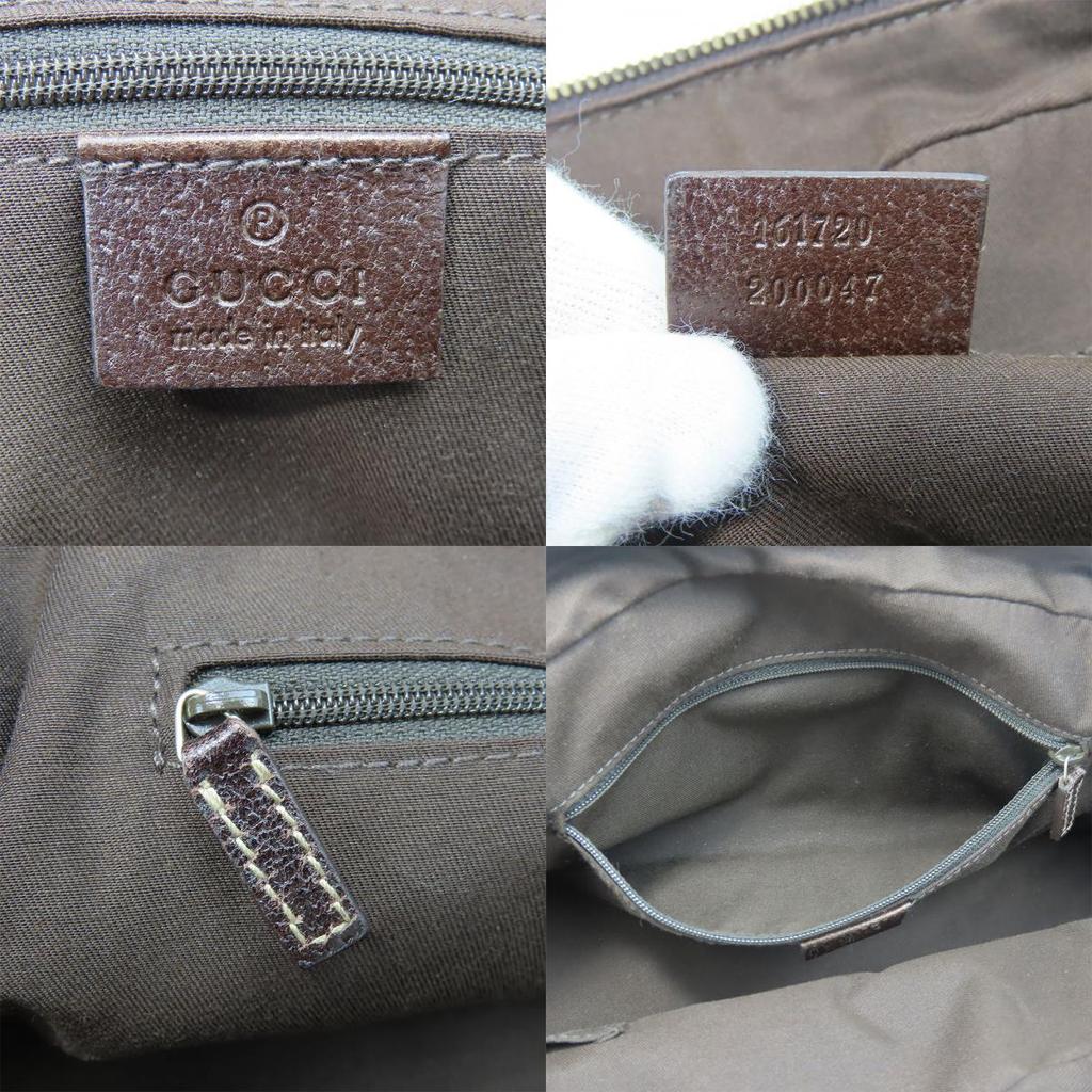 Used GUCCI Boston Bag 161720 Sherry Pretty GG Canvas/leather Beige Dark Brown Shoulder