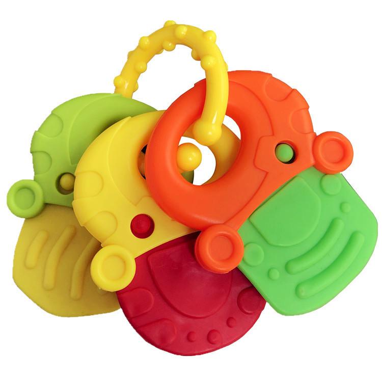 Baby Clutch Ball Rattle Fitness Soft Glue Hand Rattle, Fish Skewer Toothpaste Infant 0-1 Years Old Educational Toy