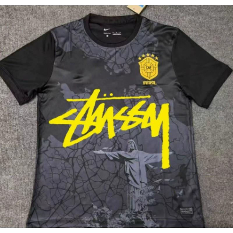 Maglia da Calcio Signature Stussy Retro Brasile Argentina Portogallo Maglia da Allenamento Calcio Uomo Donna Manica Corta