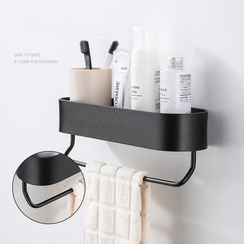 Bathroom Storage Holder Bathroom Shelf Black Aluminum Bath Shower Shelf Bath Shampoo Holder Basket Holder Corner Shelf
