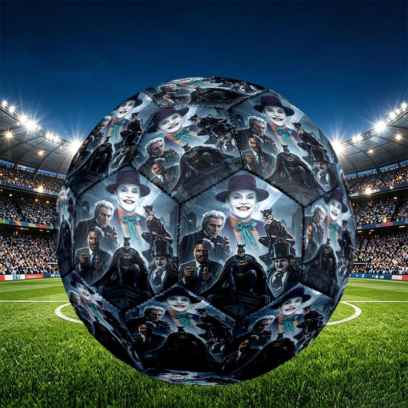 Batman Print Size 5 Soccer Ball, PU Wear Resistant Football for Match Training and Daily Practice, Birthday Gift for Soccer Fans