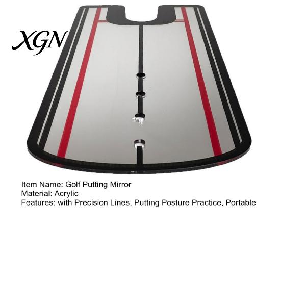 Portable Putting Practice Mirror Golf Mirror, Alignment Training Aid with Putter Line, Ball & Accuracy Trainer Tool for Indoor Outdoor Beginner