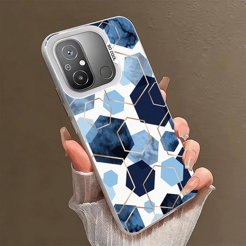 Geometrisches Marmormuster Stoßfeste Handyhülle für Xiaomi Poco X7 X6 X5 X3 Pro F7 Ultra M8 Redmi 15C 15 14C 13C 12C 10C 13 12 10