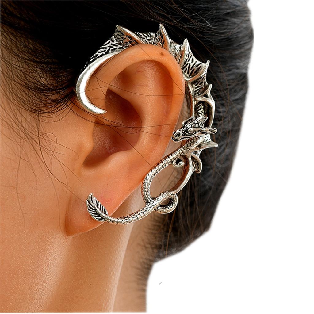 Retro Alloy Earrings Exaggerated Punk Style Three-Dimensional Flying Dragon Ear Hanging Men And Women Can Wear Earrings