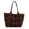 Luxurious Large Tote Bag For Women Stylish Plaid Design Perfect For Fall And Winter
