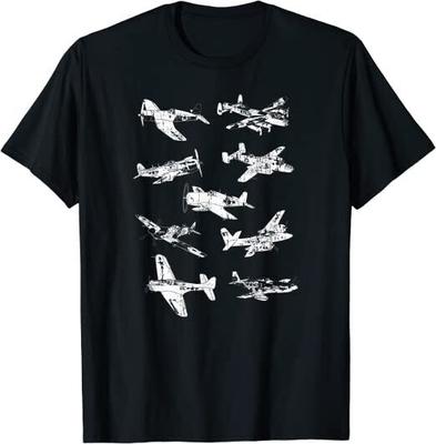WOII Amerikaans Jachtvliegtuig Vintage Design Geweldig T-shirt Unisex T-shirt
