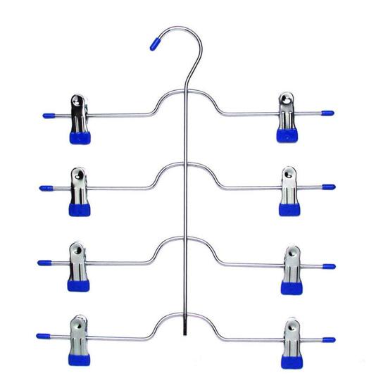 Practical Pants Hanger Multi-layered Multipurpose Corrosion Resistant 4 Tier Clothes Closet Storage Organizer Household Supplies