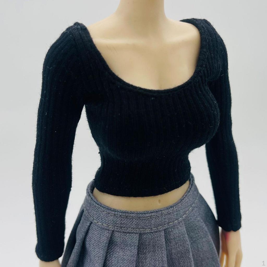1/6 Long Sleeve Mini Casual Top, Basic Shirt for 12 '' Inches Female