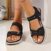 2025 Women's Summer New Fashion Round Toe Designer Wedge Sandals Women Outdoor Comfort Hook  Loop Plus Size 35-43Sandalias Mujer