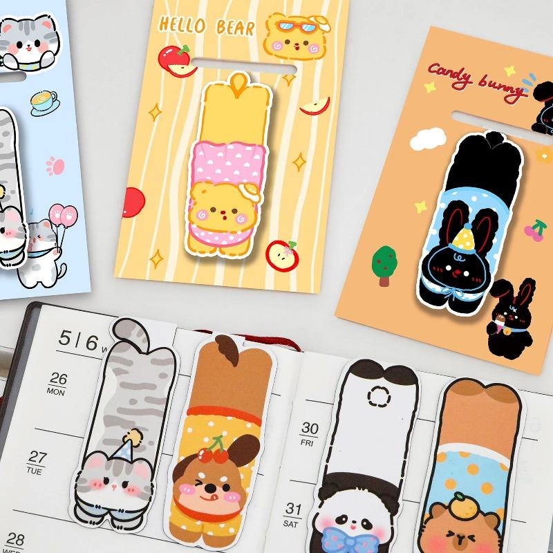 1Pcs Cute Pet Magnetic Bookmark Student Cartoon Good-looking Reading Book Page Clip Cute Animal Bookmark Stationery Gift School