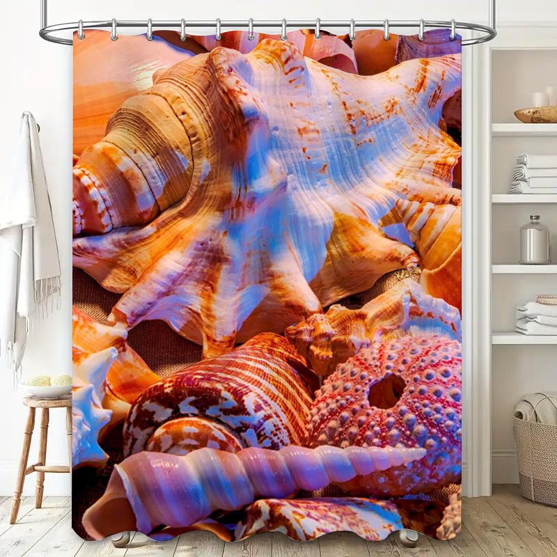 High Quality Printed Shower Curtain Bath Decor Home Decoration Waterproof Fabric Shells Print 3D Decorative Bathroom Curtains fo