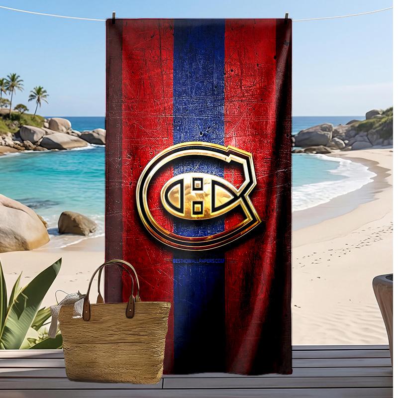Montreal Canadiens Print Strandtuch Weich Tragbar Schnell?Trockenes Handtuch für Pool Sommerurlaub Outdoor Sport