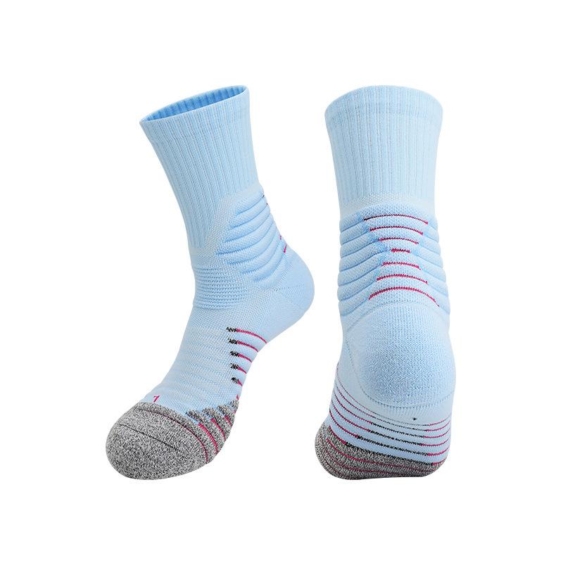 High-Top Basketball Socks Actual Combat Long-Tube Badminton Towel Socks Sweat-Absorbing Zhongbang Running Socks Medium-Tube Sports Socks