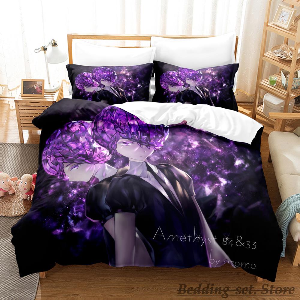2023 Houseki No Kuni Bedding Set Single Twin Full Queen King Size Bed Set Adult Kid Bedroom Duvetcover Sets Anime Bed