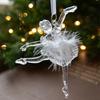 Křišťálově čirá vánoční ozdoba třpytivá strom/baletka/mašle/hvězda vánoční závěsná dekorace do ložnice obývacího pokoje statku
