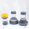 Detachable Soap Dispensing Dish Washing Brush Grey Kitchen Dish Scrubber  Bowl