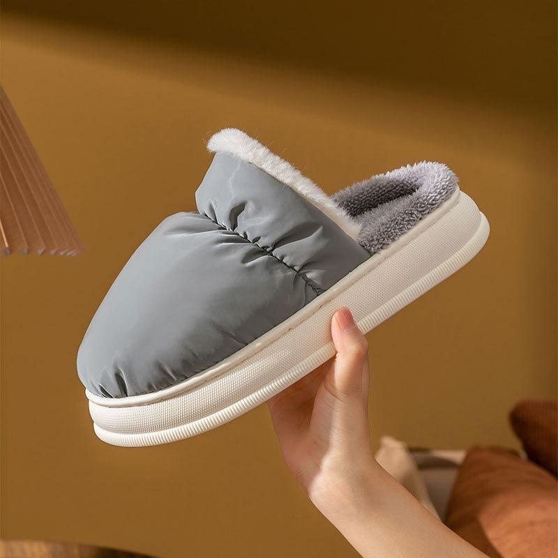 Cotton slippers spring and autumn men's winter home indoor non-slip confinement shoes thick-soled home warmth couple women