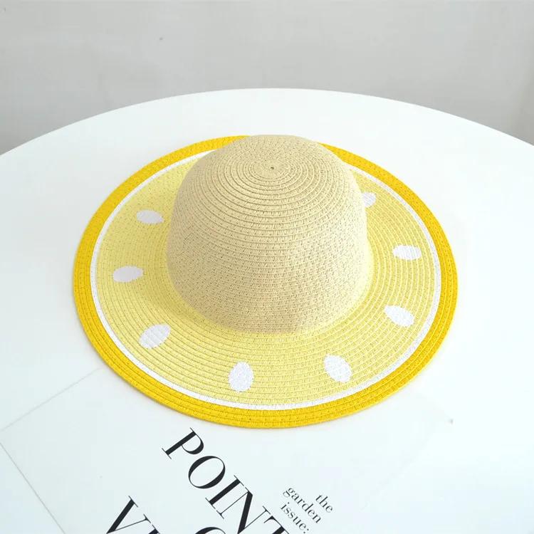 Parent Child Matching Watermelon Straw Hat Summer Wide Brim Sun Protection Beach Hat for Women Kids