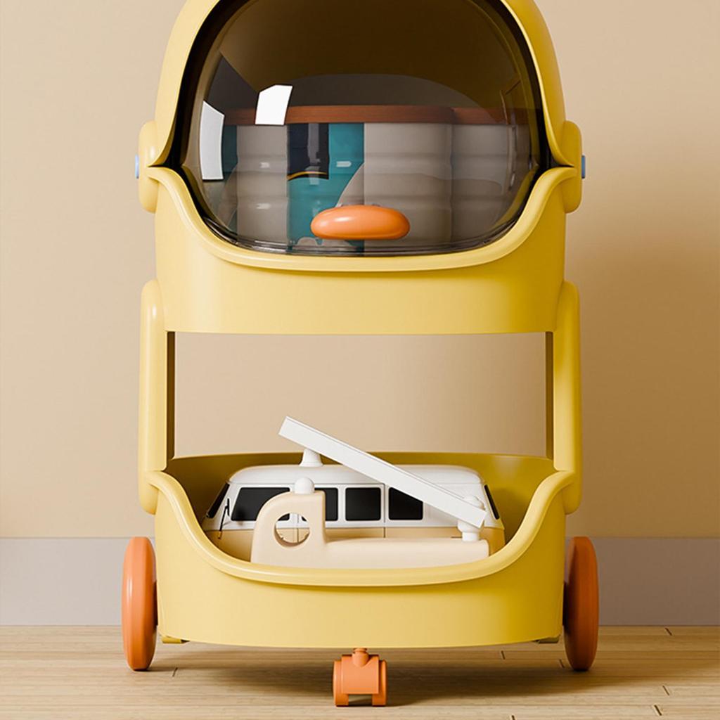 Cartoon-Themed Snack Rack on Wheels for Household Use