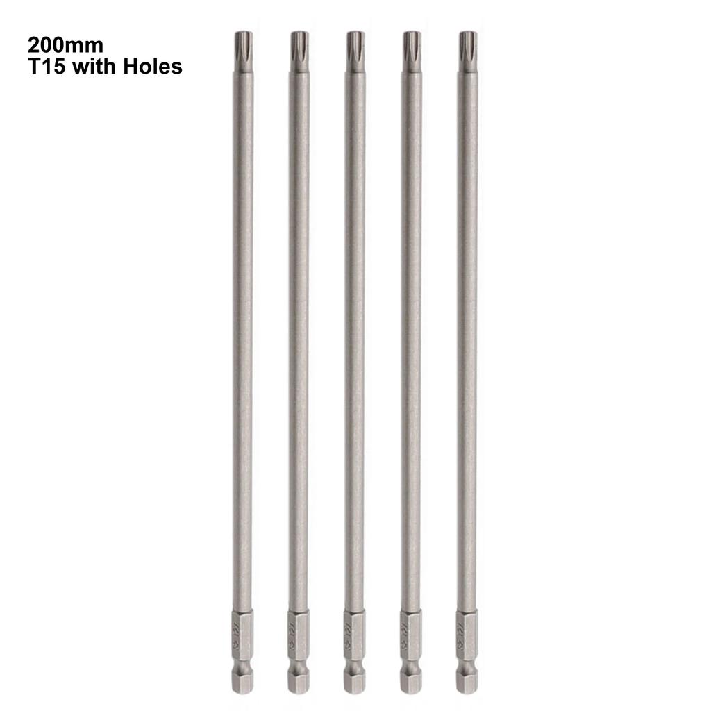 7.78In Hollow T-orx Screwdriver Bit Hex Shank Batch Head T8-25 Electric Extended Screwdriver Bits Magnetic Security Head