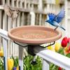 Adjustable Deck Railing Bird Bath Plastic Removable Bird Bath Feeder Deck Mounted Bird Bath for Garden Feeder Accessories